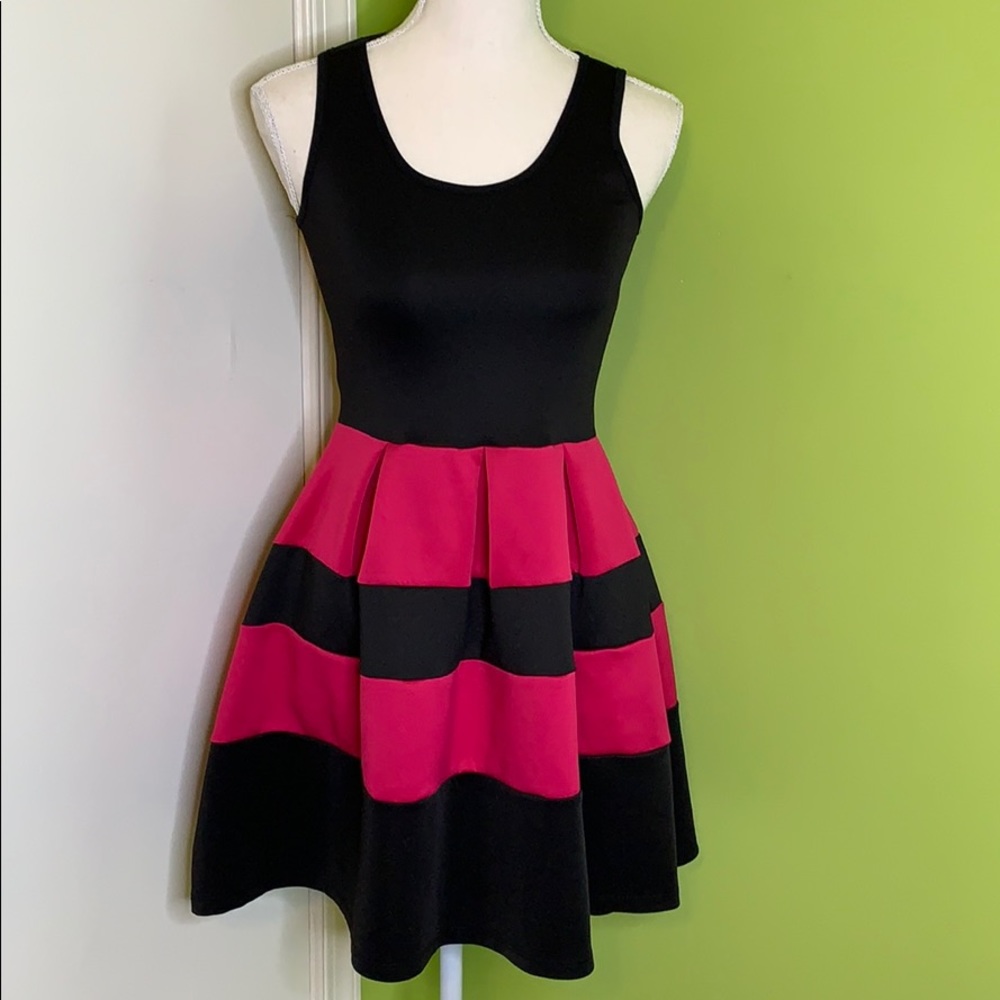 Black and pink dress